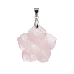 Rose Quartz Silver Pendant