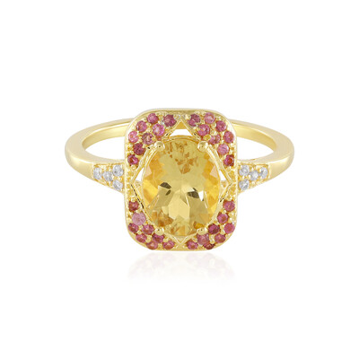 Yellow Beryl Silver Ring