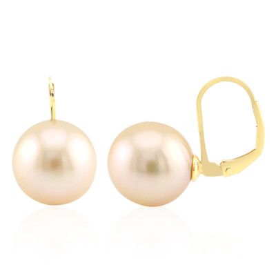 Kabira Golden South Sea Pearl Silver Earrings (Annette)