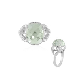 Green Amethyst Silver Ring