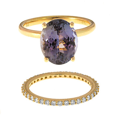 9K Unheated Tanzanite Gold Ring