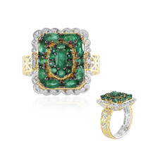 Zambian Emerald Silver Ring (Gems en Vogue)