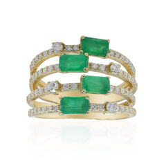 14K AAA Zambian Emerald Gold Ring (CIRARI)