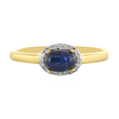 Blue Star Sapphire Silver Ring