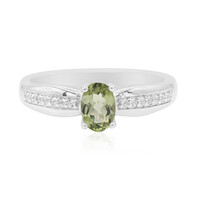 Green Tourmaline Silver Ring