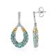 Fluoro Green Apatite Silver Earrings (Gems en Vogue)