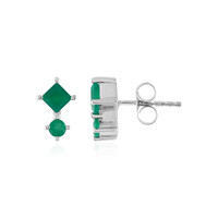 Green Onyx Silver Earrings