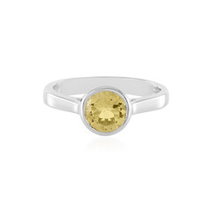 Yellow Beryl Silver Ring