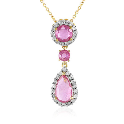 Madagascar Pink Sapphire Silver Necklace