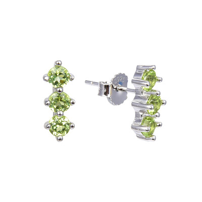 Kashmir Peridot Silver Earrings