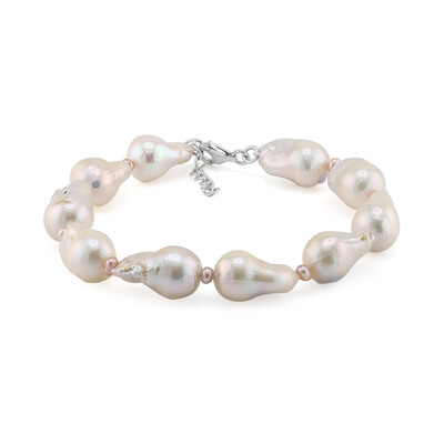 White Freshwater Pearl Silver Bracelet (TPC)