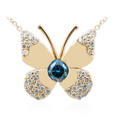 9K SI2 Blue Diamond Gold Necklace (de Melo)