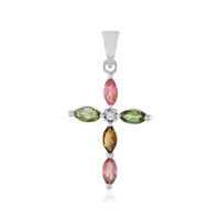 Fancy Tourmaline Silver Pendant