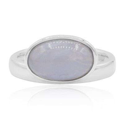 Blue Agate Silver Ring (MONOSONO COLLECTION)