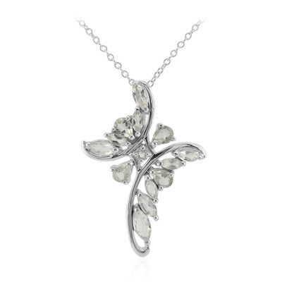 Green Amethyst Silver Necklace