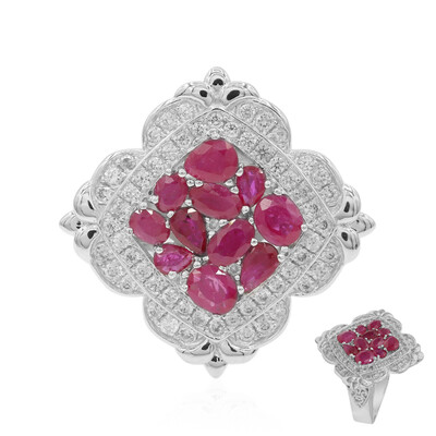 Mozambique Ruby Silver Ring (Dallas Prince Designs)