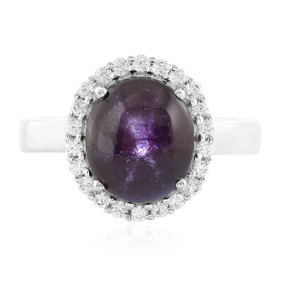 Star Garnet Silver Ring