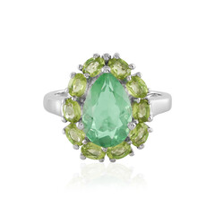 Green Fluorite Silver Ring