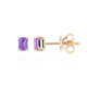 9K Unheated Ceylon Purple Sapphire Gold Earrings