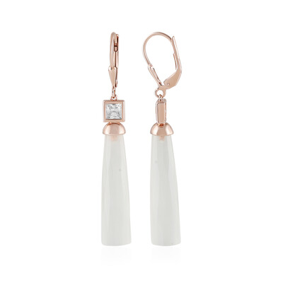 White Chalcedony Silver Earrings (KM by Juwelo)