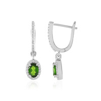 Russian Diopside Silver Earrings