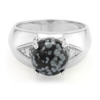 Snowflake Obsidian Silver Ring