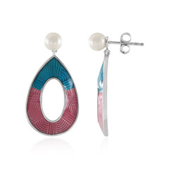 White Freshwater Pearl Silver Earrings(Adela Silber)