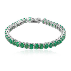 Zambian Emerald Silver Bracelet