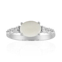 White Opal Silver Ring