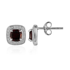 Garnet Silver Earrings