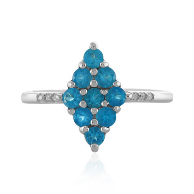 Neon Blue Apatite Silver Ring