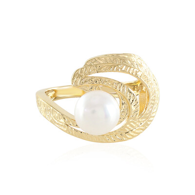 White Freshwater Pearl Silver Ring