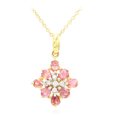 18K Unheated Padparadscha Sapphire Gold Necklace (AMAYANI)