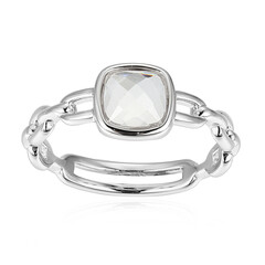 White Quartz Silver Ring