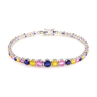 Madagascar Blue Sapphire Silver Bracelet