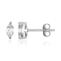 White Topaz Silver Earrings