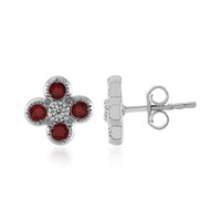 Tanzanian Ruby Silver Earrings (Adela Silber)