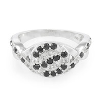 Black Spinel Silver Ring