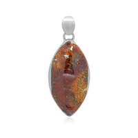 Java Plume Agate Silver Pendant (Bali Barong)