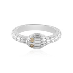 I3 Champagne Diamond Silver Ring