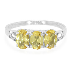 Yellow Beryl Silver Ring