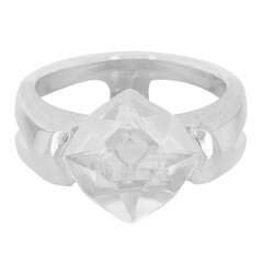 White Quartz Silver Ring