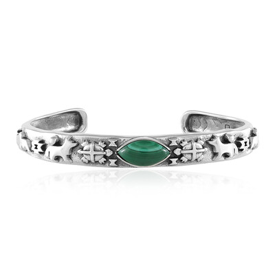 Malachite Silver Bangle (Desert Chic)