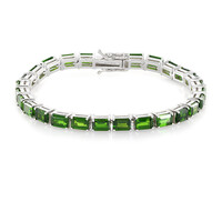 Russian Diopside Silver Bracelet