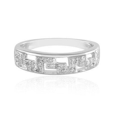 I2 (I) Diamond Silver Ring