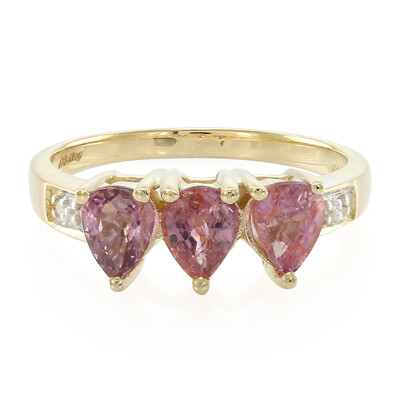 10K Unheated Padparadscha Sapphire Gold Ring