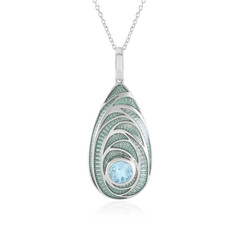 Sky Blue Topaz Silver Necklace (Adela Silber)