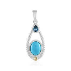 Sleeping Beauty Turquoise Silver Pendant (Granulieren)