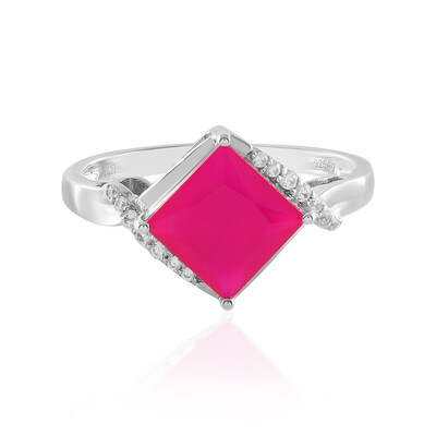 Raspberry Chalcedony Silver Ring