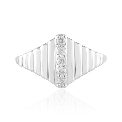 I2 (H) Diamond Silver Ring